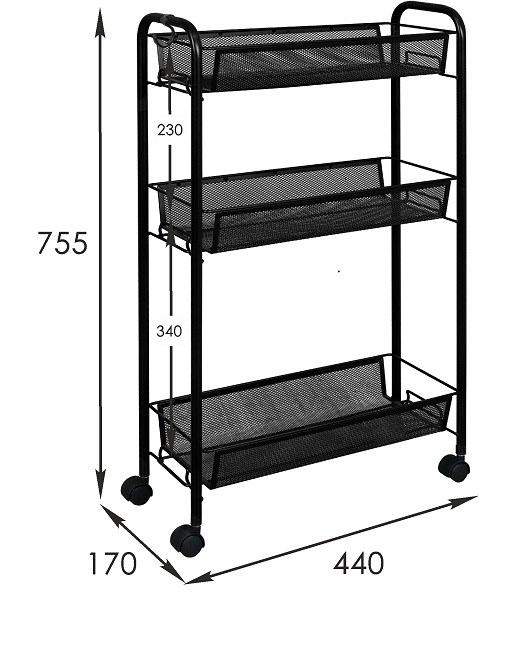 Этажерка на колесиках с корзинами