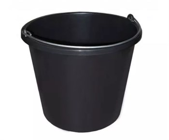 Ведро строительное, 20л, круглое, пластмассовое, черный 82856