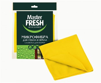 Салфетка для уборки стекол и зеркал Master FRESH С0006171, 30x30см, микрофибра 78711 - фото 101420
