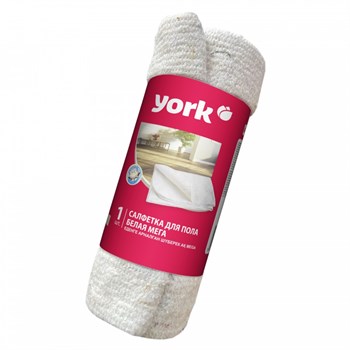 Тряпка для пола YORK 0222300 Мега, 80x100см, х/б, белая 83965 - фото 101549