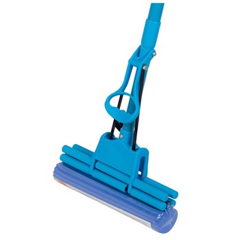 Швабра Рыжий Кот 7798, отжимная с губкой ПВА 27см, 2 ряда роликов, телескопическая ручка 121см 81537