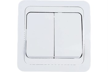 Выключатель IN HOME Classico 2023, двухклавишный, встраиваемый, белый 48470