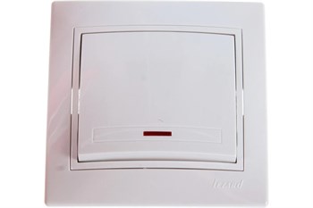 Выключатель LEZARD MIRA 701-0202-111, одноклавишный, встраиваемый, белый, с подсветкой 9760 - фото 102089