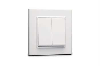 Выключатель MAKEL  Karea СП 56001003, двухклавишный, встраиваемый, белый 54517 - фото 102138