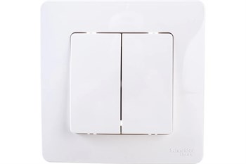 Выключатель SYSTEM ELECTRIC Blanca ВLNVA065011, двухклавишный, встраиваемый, белый 41386 - фото 102175