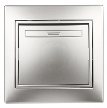 Выключатель ЭРА Intro Plano 1-101-03, одноклавишный, встраиваемый, алюминий 65093