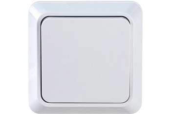 Выключатель IN HOME Boletto 7021, одноклавишный, накладной, белый 47719 - фото 102357