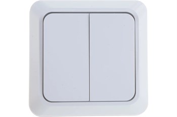 Выключатель IN HOME Boletto 7023, двухклавишный, накладной, белый 47721 - фото 102360