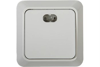 Выключатель IN HOME Boletto 7121, одноклавишный, накладной, белый, с подсветкой 47720 - фото 102363