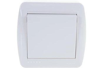 Выключатель LEZARD DEMET 711-0200-100, одноклавишный, накладной, белый 64195