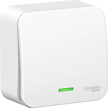Выключатель SYSTEM ELECTRIC Blanca ВLNVA061111, одноклавишный, накладной, белый, с подсветкой 41376