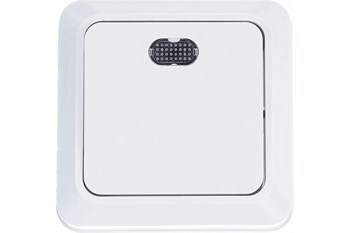 Выключатель UNIVersal Олимп О0121, одноклавишный, накладной, белый, с подсветкой 7288 - фото 102521