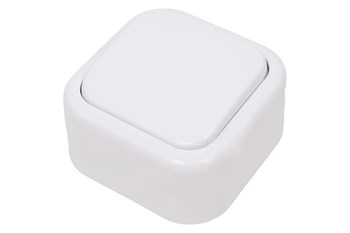 Выключатель КУНЦЕВО-ЭЛЕКТРО Валентина А16-038, одноклавишный, накладной, белый 17372