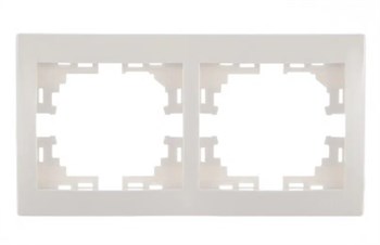 Рамка LEZARD Мира, двухместная, белый, горизонтальная 21320