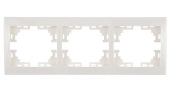 Рамка LEZARD Мира, трехместная, белый, горизонтальная 21321 - фото 102573