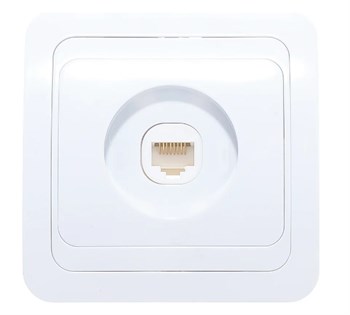 Розетка компьютерная UNIVersal Валери В0035, одноместная, встраиваемая, RJ-45, белый 7634 - фото 102624
