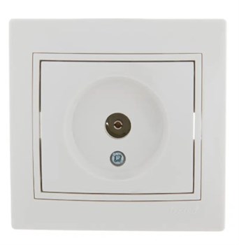 Розетка телевизионная Lezard Мира, одноместная, встраиваемая, белый, оконечная 31034