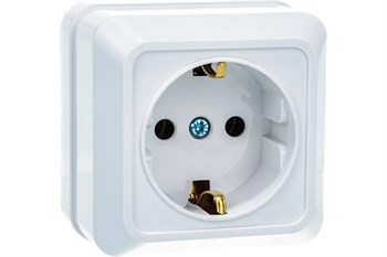 Розетка IN HOME BolLeto 7028, одноместная, накладная, белая, с заземлением 47723 - фото 102716