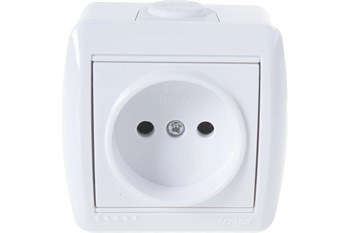 Розетка LEZARD Nata 710-0200-121, одноместная, накладная, белая, без заземления 2180 - фото 102747
