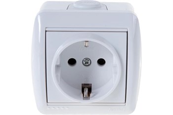 Розетка LEZARD Nata 710-0200-122, одноместная, накладная, белая, с заземлением 12353 - фото 102750