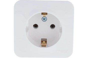 Розетка SYSTEM ELECTRIC Blanca BLNRA010111, одноместная, накладная, белая, с заземлением 41388 - фото 102788