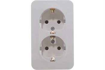 Розетка SYSTEM ELECTRIC Blanca BLNRA010211, двухместная, накладная, белая, с заземлением 41393 - фото 102793
