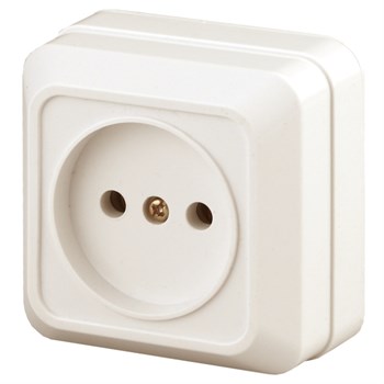 Розетка ЭРА Intro Quadro 2-201-02, одноместная, накладная, слоновая кость, без заземления 49874
