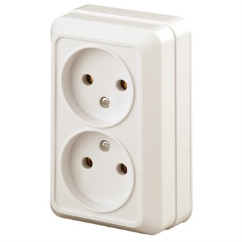Розетка ЭРА Intro Quadro 2-203-02, двухместная, накладная, слоновая кость, без заземления 49873 Розетка ЭРА Intro Quadro 2-203-02, двухместная, накладная, слоновая кость, без заземления 49873