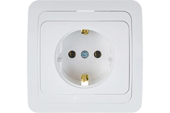 Розетка IN HOME Classico 2028, одноместная, встраиваемая, белая, с заземлением 48334 - фото 102978