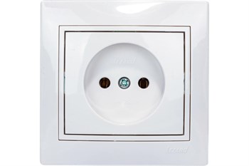 Розетка LEZARD MIRA 701-0202-121, одноместная, встраиваемая, белая, без заземления 18584 - фото 102987