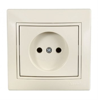 Розетка LEZARD MIRA 701-0303-121, одноместная, встраиваемая, кремовая, без заземления 21323 Розетка LEZARD MIRA 701-0303-121, одноместная, встраиваемая, кремовая, без заземления 21323