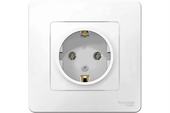Розетка SYSTEM ELECTRIC Blanca BLNRS001011, одноместная, встраиваемая, белая, с заземлением 41398 - фото 103077