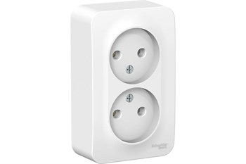 Розетка SYSTEM ELECTRIC Blanca ВLNRA000211, двухместная, встраиваемая, белая, без заземления 41394 - фото 103083