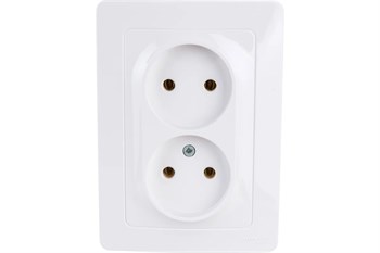 Розетка SYSTEM ELECTRIC Blanca ВLNRS000021, двухместная, встраиваемая, белая, без заземления 41401 - фото 103087