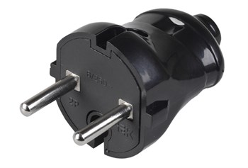 Вилка прямая IEK EVP-20-06-01-К02, 6А, 250В, IP20, без заземления, АБС-пластик, черная 64412 - фото 103487