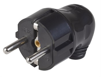 Вилка угловая IEK EVP-11-16-01-К01, 16А, 250В, IP20, с заземлением, АБС-пластик, черная 33092 - фото 103636
