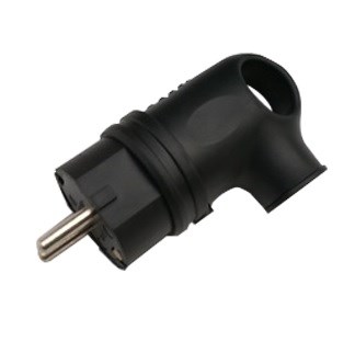 Вилка угловая IN HOME 9220, 16A, 220-230В, IP44, с заземлением, каучук, черная 62427