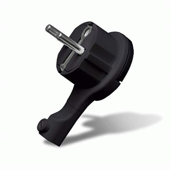 Вилка-невидимка угловая UNIVersal, 16А, 250В, IP20, с заземлением, плоская, АБС-пластик, черная 30630