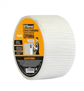 Сетка стеклотканевая самоклеящаяся малярная (серпянка) Fiberon SMF041T, 43ммx45м 78007
