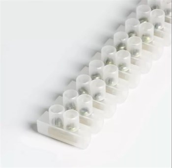 Колодка клеммная Smartbuy (ЗВИ) SBE-tb-06-06, 1.5х4мм2, 12 пар, 6А, 6мм, полиэтилен, белый 54418 - фото 105609