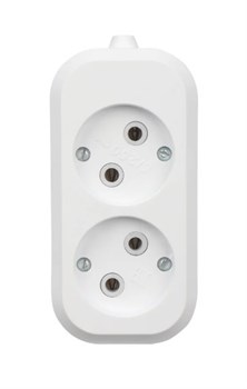 Колодка для удлинителя REXANT 11-8701, двухместная, 6А, 250В, IP20, без заземления, белая 68426