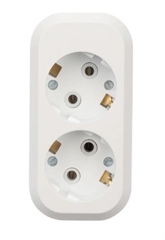 Колодка для удлинителя REXANT 11-8702, двухместная, 10А, 250В, IP20, с заземлением, белая 68425 - фото 106240
