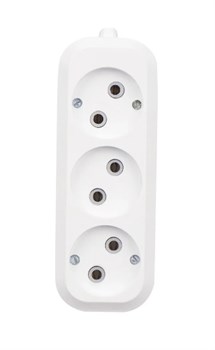 Колодка для удлинителя REXANT 11-8703, трехместная, 6А, 250В, IP20, без заземления, белая 68429