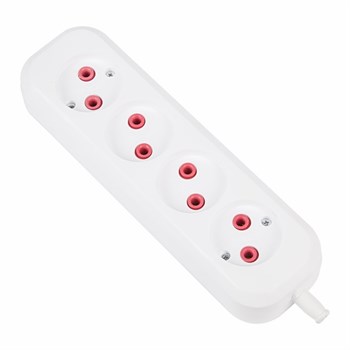 Колодка для удлинителя REXANT Эконом 11-8714, четырехместная, 10A, 220В, IP20, с заземлением, белая 56724