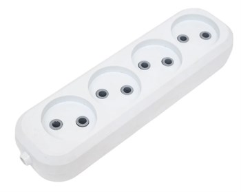 Колодка для удлинителя REXANT Эконом 11-8715, четырехместная, 6A, 220В, IP20, без заземления, белая 55735