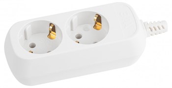 Колодка для удлинителя Эра КХ-2е, двухместная, 16A, 220-230В, IP20, 3500Вт, с заземлением, белая 60283 - фото 106479