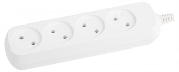 Колодка для удлинителя Эра КХ-4, четырехместная, 10А, 220-230В, IP20, 2200Вт, без заземления, белая 60284