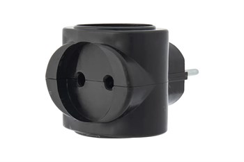 Разветвитель/тройник REXANT 11-1064-1, трехместный, без заземления, т-образный, черный 55513