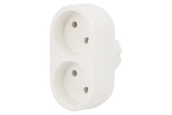 Разветвитель/тройник REXANT 11-1074, двухместный, без заземления, плоский, белый 79135