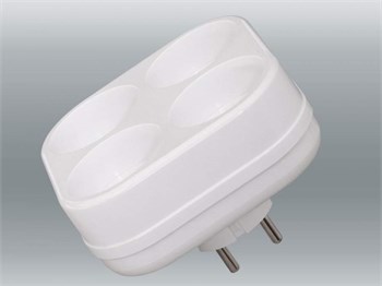 Разветвитель/тройник TOKER 4T, четырехместный, без заземления, плоский, белый 31228 Разветвитель/тройник TOKER 4T, четырехместный, без заземления, плоский, белый 31228